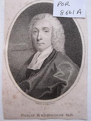 Doddridge, Philip (1702-1751), English Nonconformist - An Original Engraved Antique Portrait
