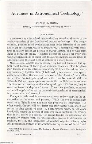 Bild des Verkufers fr Advances in Astronomical Technology. An uncommon original article from the Report of the Smithsonian Institution, 1963. zum Verkauf von Cosmo Books