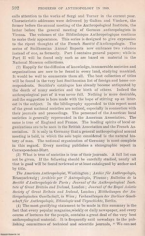 Image du vendeur pour Biological, Psychology, Ethnology, Glossology, Technology, and more (Progress of Anthropology in 1889). An original article from the Report of the Smithsonian Institution, 1889. mis en vente par Cosmo Books