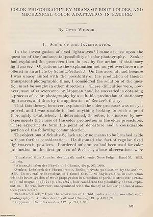 Imagen del vendedor de Color Photography by Means of Body Colors, and Mechanical Color Adaptation in Nature. An original article from the Report of the Smithsonian Institution, 1896. a la venta por Cosmo Books