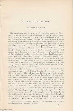 Seller image for Unsuspected Radiations. An original article from the Report of the Smithsonian Institution, 1900. for sale by Cosmo Books