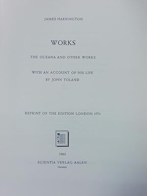 Bild des Verkufers fr Works : the oceana and other works. zum Verkauf von Antiquariat Bookfarm