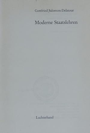 Bild des Verkufers fr Moderne Staatslehren. Politica ; 18. zum Verkauf von Antiquariat Bookfarm