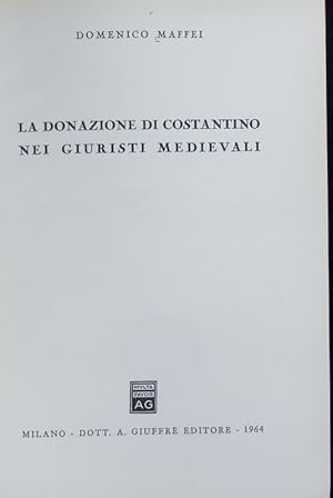 La donazione di Costantino nei giuristi medievali.