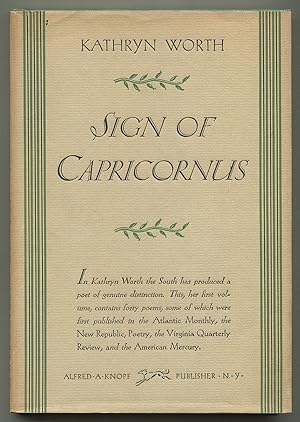 Bild des Verkufers fr Sign Of Capricornus zum Verkauf von Between the Covers-Rare Books, Inc. ABAA