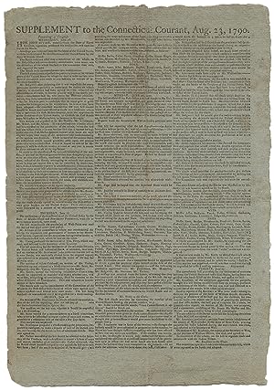 Connecticut Broadsheet Reports Ratification of U.S. Constitution by Rhode Island, Hamiltons Fund...