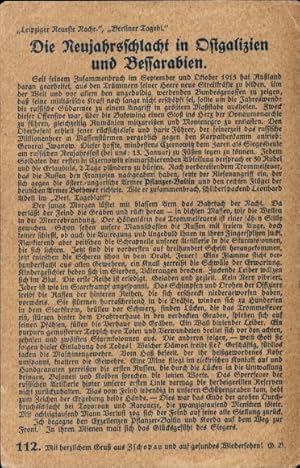 Ansichtskarte / Postkarte Leipziger Neueste Nachrichten, Berliner Tageblatt,Neujahrsschlacht in O...