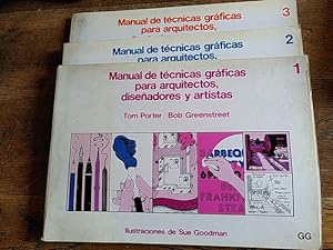 Seller image for MANUAL DE TCNICAS GRFICAS PARA ARQUITECTOS, DISEADORES Y ARTISTAS (3 volmenes, falta el cuarto) for sale by Librera Pramo