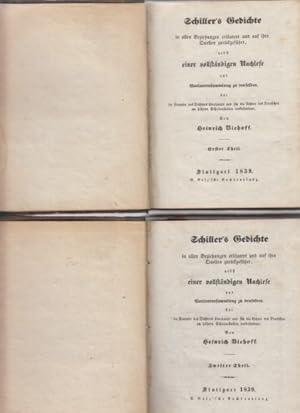 Bild des Verkufers fr ( 2 BNDE ) Schiller's Gedichte in allen Beziehungen erlutert und auf ihre Quellen zurckgefhrt nebst einer vollstndigen Nachlese und Variantensammlung zu denselben. Fr die Freunde des Dichters berhaupt und fr die Lehrer des Deutschen an hhern Schulanstalten insbesondere. Von Heinrich Viehoff. Erster Theil (und) Zweiter Theil. zum Verkauf von Fundus-Online GbR Borkert Schwarz Zerfa