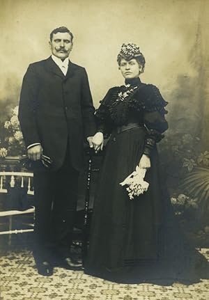 Imagen del vendedor de France Tourcoing Couple Posing Old Cabinet Photo Deltour 1900 a la venta por Bits of Our Past Ltd