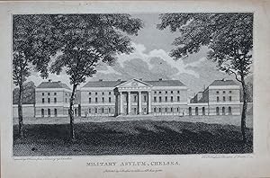 MILTARY ASYLUM CHELSEA Duke of Yorks HQ Copper Engraved Antique Print 1804