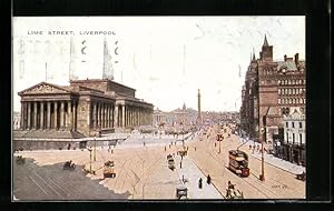 Bild des Verkufers fr Ansichtskarte Liverpool, Lime Street, Strassenbahn zum Verkauf von Bartko-Reher