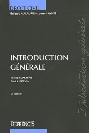 Bild des Verkufers fr Introduction gnrale zum Verkauf von WeBuyBooks