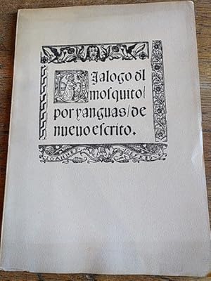 Seller image for DILOGO DEL MOSQUITO. Facsmil de la edicin de Valencia, 1521 for sale by Librera Pramo