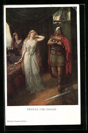 Bild des Verkufers fr Ansichtskarte Szene aus Tristan und Isolde, Sage zum Verkauf von Bartko-Reher