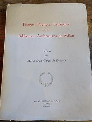 Seller image for PLIEGOS POTICOS ESPAOLES DE LA BIBLIOTECA AMBROSIANA DE MILN for sale by Librera Pramo