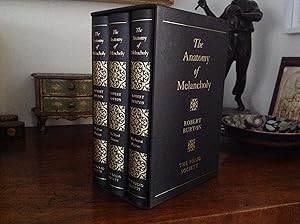 Imagen del vendedor de THE ANATOMY OF MELANCHOLY: THREE VOLUME SET IN NICE BLACK BOXED SLIPCASE; THE FIRST PARTITION, THE SECOND PARTITION, THE THIRD PARTITION. a la venta por Bishops Green Books