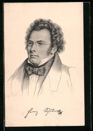 Bild des Verkufers fr Ansichtskarte Franz Peter Schubert, Komponist, 1797-1828 zum Verkauf von Bartko-Reher