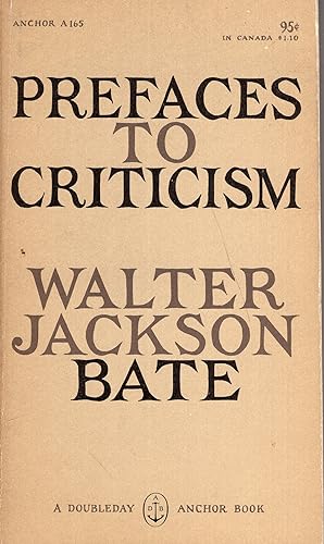 Prefaces to criticism (Anchor A165)