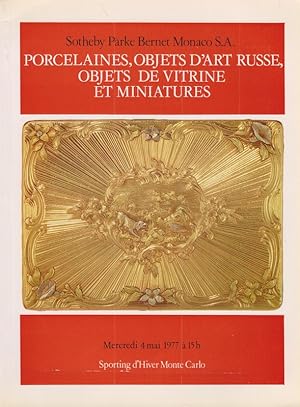 Porcelaines, Objets d'Art Russe, Objets de Vitrine et Miniatures provenant de la collection de la...