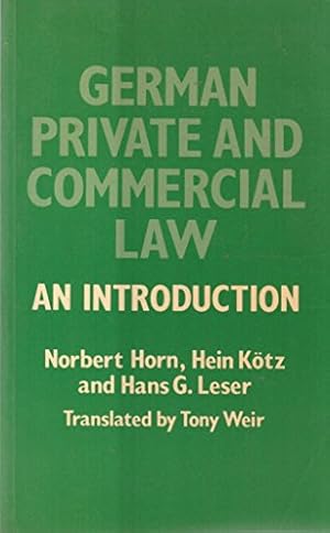 Bild des Verkufers fr German Private and Commercial Law: An Introduction zum Verkauf von WeBuyBooks