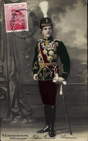 Foto Ansichtskarte / Postkarte König Alexander I von Serbien und Jugoslawien, Portrait in Uniform...