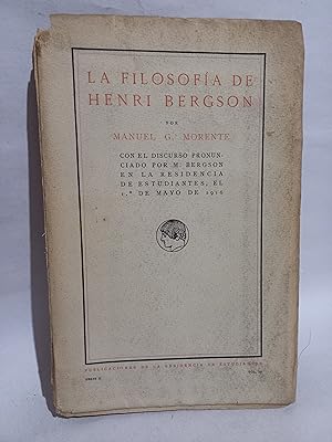 Bild des Verkufers fr La Filosofa de Henri Bergson zum Verkauf von Libros de Ultramar Alicante