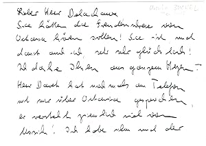 Bild des Verkufers fr Eigenhndiger Brief mit Unterschrift. zum Verkauf von Kotte Autographs GmbH
