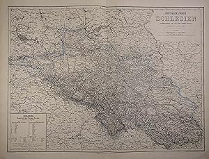 Preussische Provinz Schlesien. Bearbeitet von Adolf Gräf. Grenzkolorierte Kupferstich-Karte v. C....