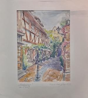 Aquarell Backnang am Ölberg SIGNIERT Franz-Peter Gaag