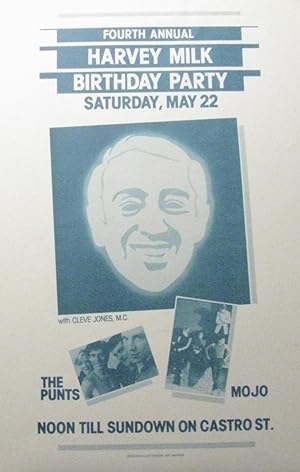 Original 1982 Harvey Milk Birthday Party Event Poster