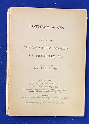 Catalogue of the magnificent contents of 148 Piccadilly W 1 sold by order of Victor Rothschild Es...