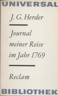 Bild des Verkufers fr Journal meiner Reise im Jahr 1769 zum Verkauf von Leipziger Antiquariat