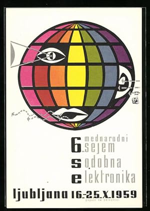 Bild des Verkufers fr Ansichtskarte Ljubljana, VI. Internationale Messe Moderne Elektronik 1959 zum Verkauf von Bartko-Reher