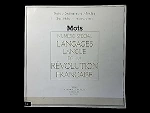 Seller image for Mots-Ordinateurs-Textes No. 16. Mots Numero Special. Langages Langue de la Rvolution Francaise. for sale by Antiquariat Bookfarm