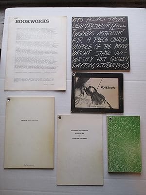 Seller image for Bookworks Archive includes: Think/Leap /Re-Think/Fall; Notebook; Primer; Souvenirs de Jeunesse Interpretes par Christian Boltanski; Chinese Whispers; For Publication; Dialogo della Vedova Paradisiaca; Modular Drawings; The North Woods; Walls Paper; Various Small Fires; 16 Variationen von 2 Diagonalen Linien; Statements; Ship s Log;Manifestos for sale by ANARTIST