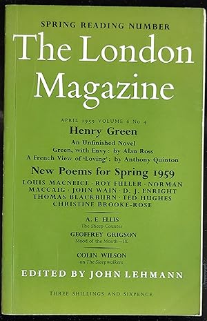 Bild des Verkufers fr The London Magazine Spring Reading Number April 1959 / Henry Green "An Unfinished Novel" / Alan Ross "Green, with Envy Critical Reflections and an Interview" / Anthony Quinton "A French View of 'Loving'" / New Poems for Spring 1959 by. Louis MacNeice, Roy Fuller, Norman MacCaig, John Wain, D J Enright, Ted Hughes & Others / A E Ellis "The Sheep Counter" Gillian Freeman "The Changeling" / Geoffrey Grigson "Mood of the Month - IX" zum Verkauf von Shore Books