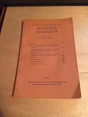 Seller image for Journal for the Society for Psychical Research, June 1968, Vol. 44, No. 736 for sale by Dreadnought Books