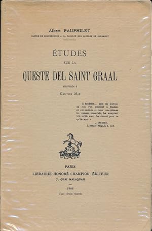 Bild des Verkufers fr Etudes sur la queste del Saint Graal attribue  Gautier Map zum Verkauf von LIBRAIRIE GIL-ARTGIL SARL