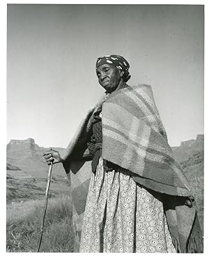 [Original Gelatin Silver Print of Photograph of an Elderly Zulu Tribeswoman]