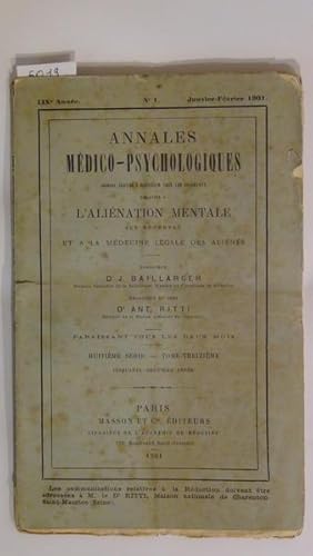 Image du vendeur pour Annales mdico-psychologiques n 1 Janvier - Fvrier 1901 mis en vente par PRISCA