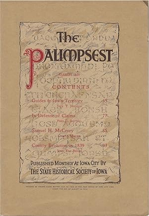 Imagen del vendedor de The Palimpsest - Volume 20 Number 3 - March 1939 a la venta por The Haunted Bookshop, LLC