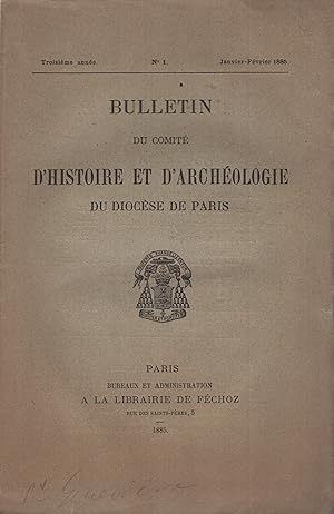 Image du vendeur pour Bulletin du Comit d'Histoire et d'Archologie du Diocse de Paris. - 3 Anne - N 1 mis en vente par PRISCA