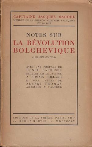 Image du vendeur pour Notes sur la rvolution bolchevique : [octobre 1917-janvier 1919] mis en vente par PRISCA