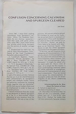 Bild des Verkufers fr Confusion Concerning Calvinism and Spurgeon Cleared zum Verkauf von P Peterson Bookseller