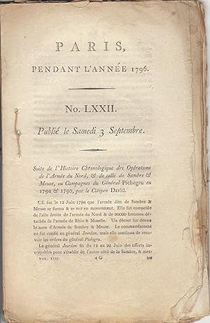 Image du vendeur pour Paris, pendant l'anne 1796. NLXXII, Vol. VIII mis en vente par PRISCA