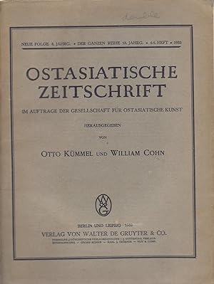 Seller image for Ostasiatische Zeitschrift im Auftrage der Gesellschaft fr Ostasiatische Kunst. Neue Folge 8. Jahrg. 4/5. Heft. 1932 for sale by PRISCA