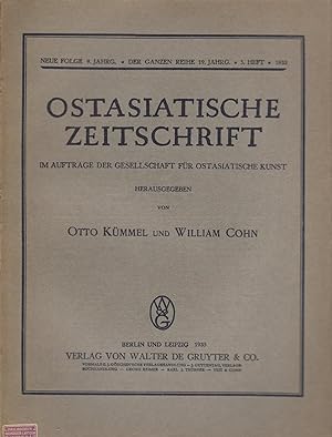 Seller image for Ostasiatische Zeitschrift im Auftrage der Gesellschaft fr Ostasiatische Kunst. Neue Folge 9. Jahrg. 5. Heft. 1933 for sale by PRISCA