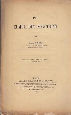 Seller image for Du cumul des fonctions for sale by PRISCA