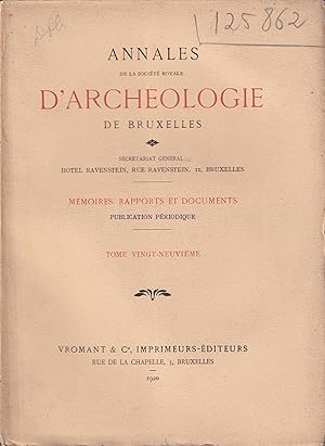 Image du vendeur pour Annales de la Socit d'archologie de Bruxelles.Tome XXIX mis en vente par PRISCA